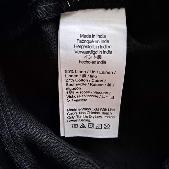 NWT Madewell Romper Linen Blend Tie Waist Sleeveless Square Neck Black Size 6 - Picture 11 of 16